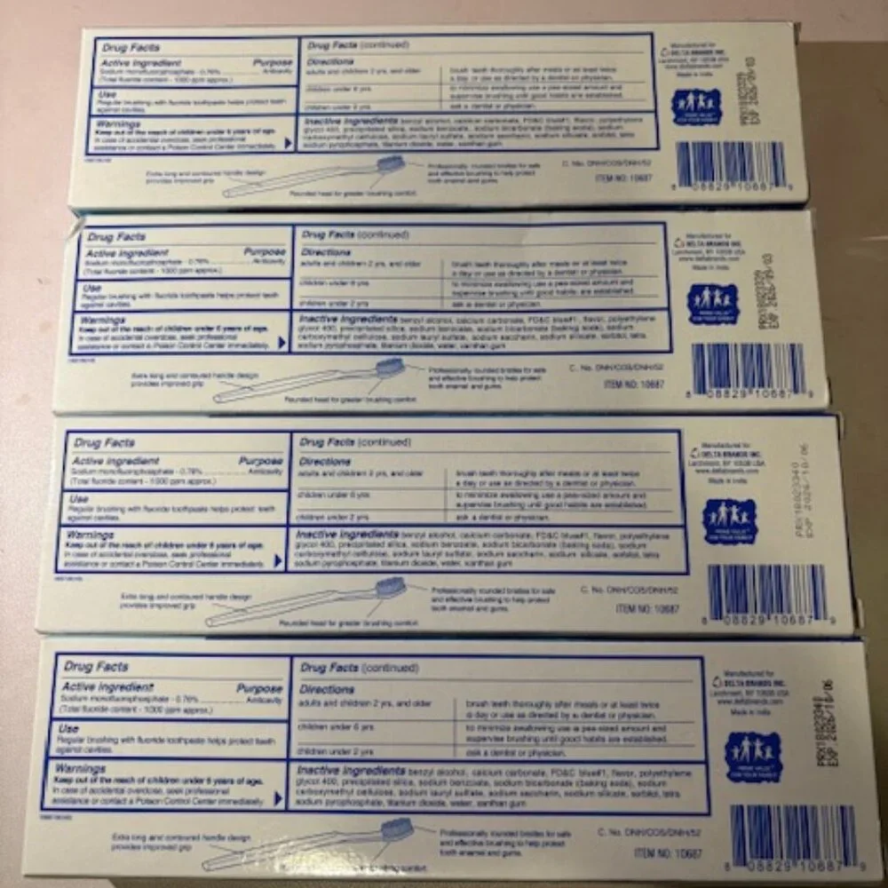 NEW- (4) - Lucky Super Soft - Adult Toothpaste with Toothbrush